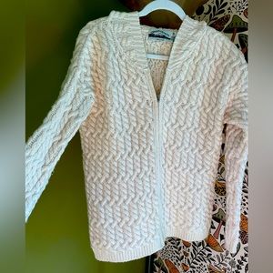 Irish Wool Cable Knit Zipped Hoodie